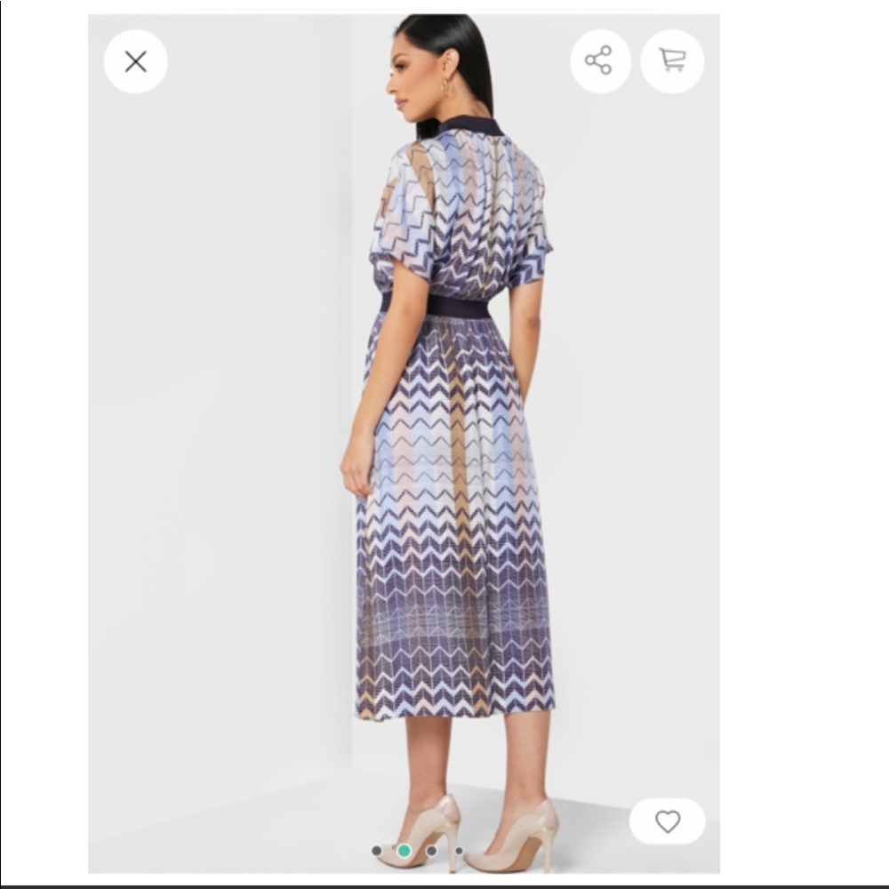 NWT TED BAKER Samii Geo Printed Rib Detail Midi Dress - Picture 6 of 16